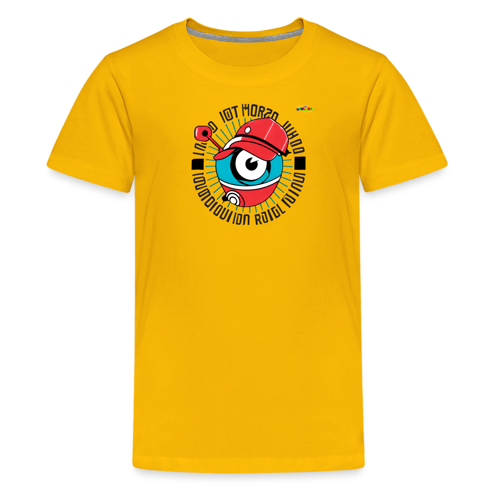 I have my eye on you cute robot Logo Children's Premium T-Shirt-MyBrightSideClothing - sun yellow