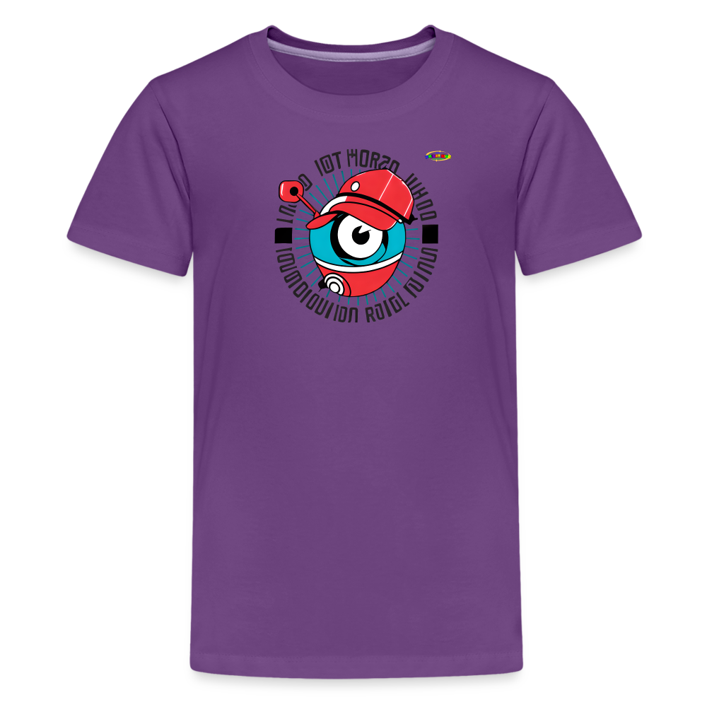 I have my eye on you cute robot Logo Children's Premium T-Shirt-MyBrightSideClothing - purple