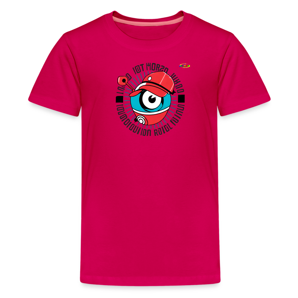 I have my eye on you cute robot Logo Children's Premium T-Shirt-MyBrightSideClothing - dark pink