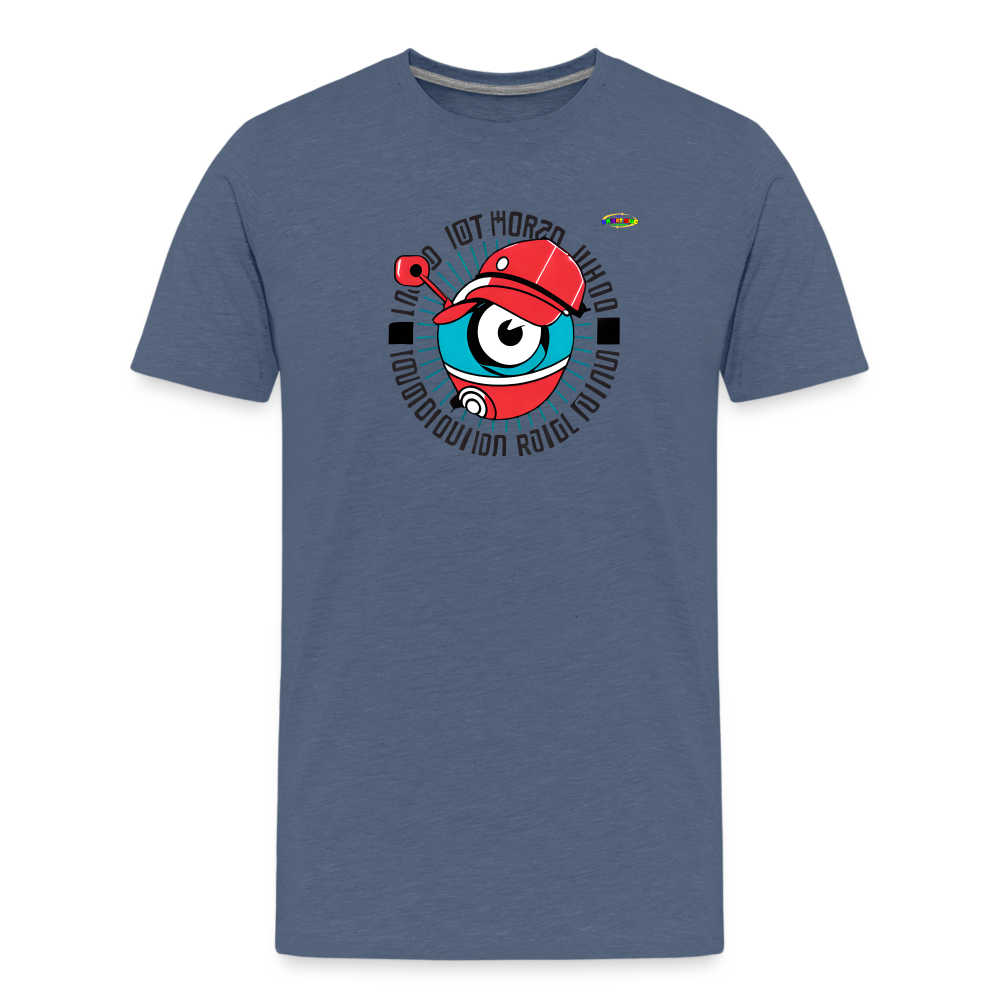 I have my eye on you cute robot Logo Children's Premium T-Shirt-MyBrightSideClothing - heather blue