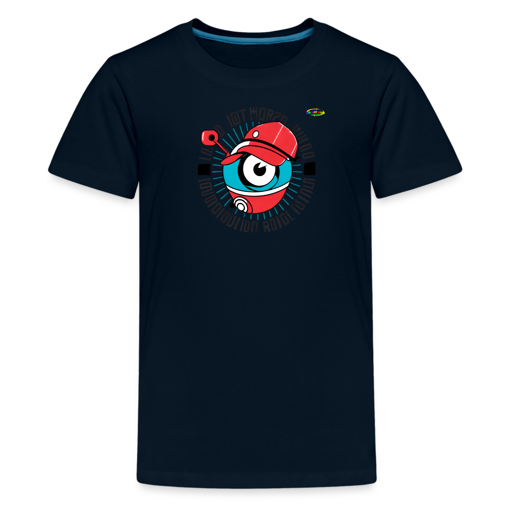 I have my eye on you cute robot Logo Children's Premium T-Shirt-MyBrightSideClothing - deep navy