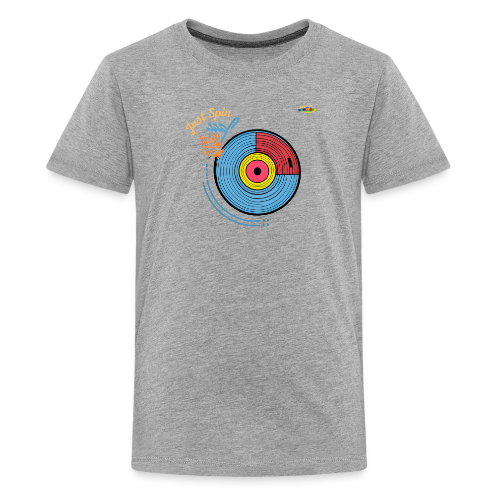 Just Spin Music Record Logo Children's Premium T-Shirt -MyBrightSideClothing - heather gray