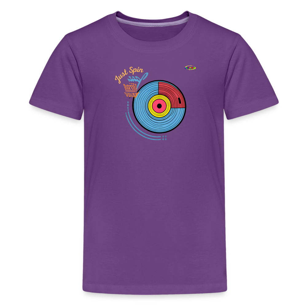 Just Spin Music Record Logo Children's Premium T-Shirt -MyBrightSideClothing - purple