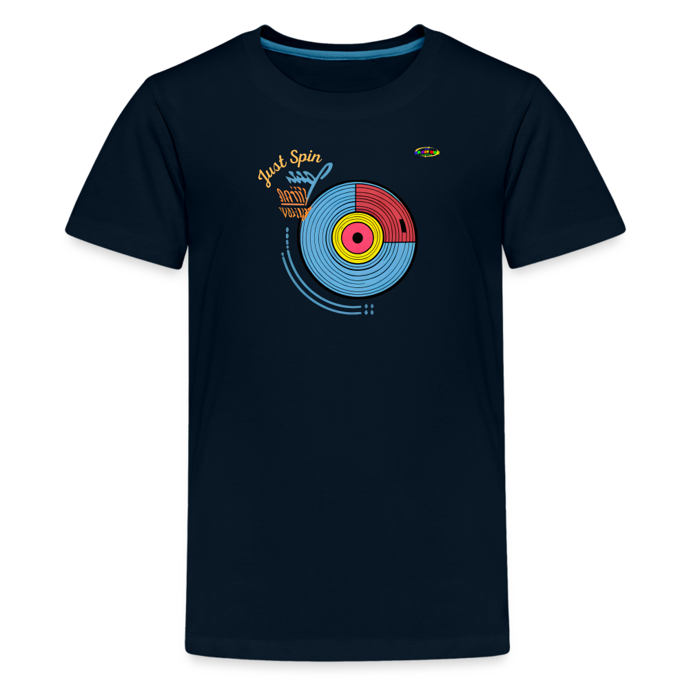 Just Spin Music Record Logo Children's Premium T-Shirt -MyBrightSideClothing - deep navy