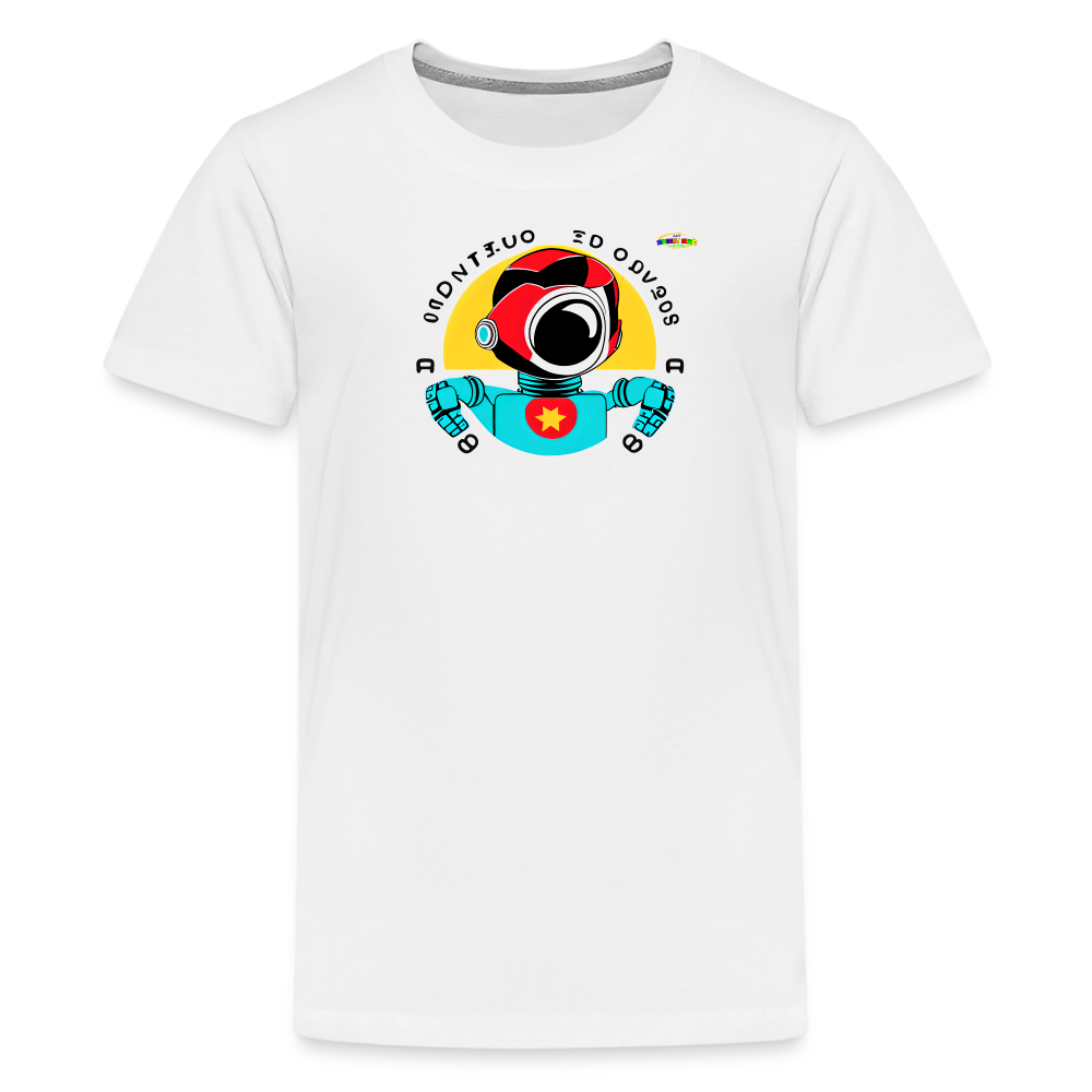 Cute Super Hero Robot Logo  Children's Premium T-Shirt--MyBrightSideClothing - white