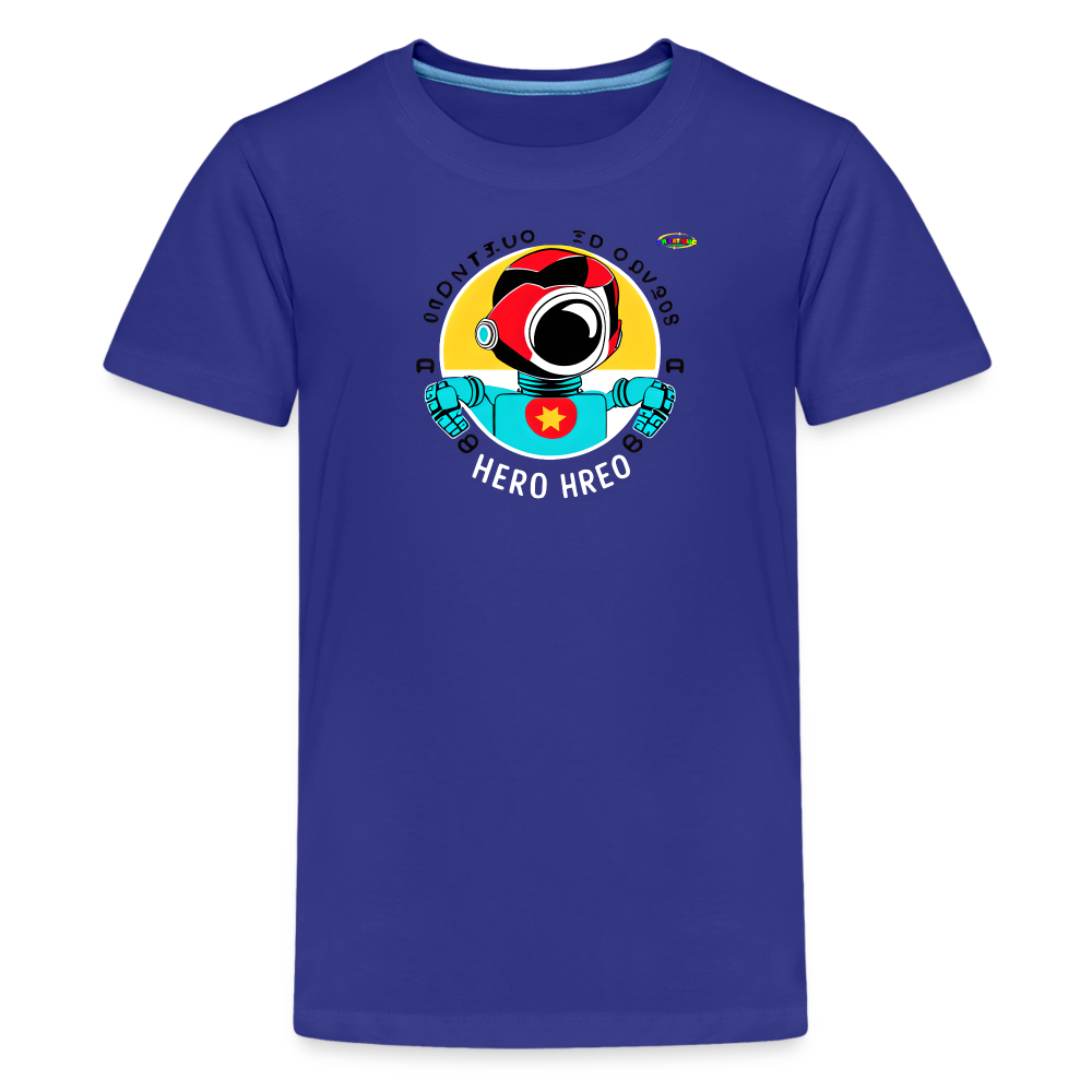 Cute Super Hero Robot Logo  Children's Premium T-Shirt--MyBrightSideClothing - royal blue