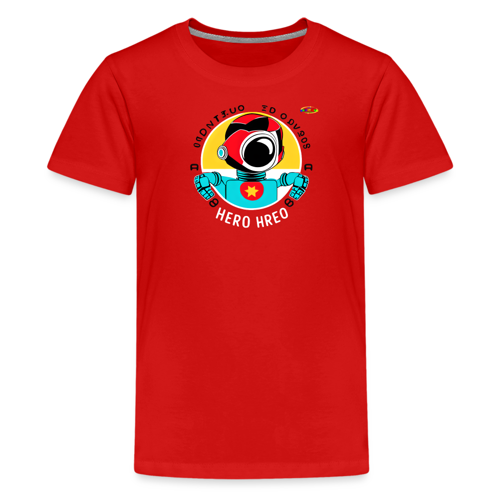 Cute Super Hero Robot Logo  Children's Premium T-Shirt--MyBrightSideClothing - red