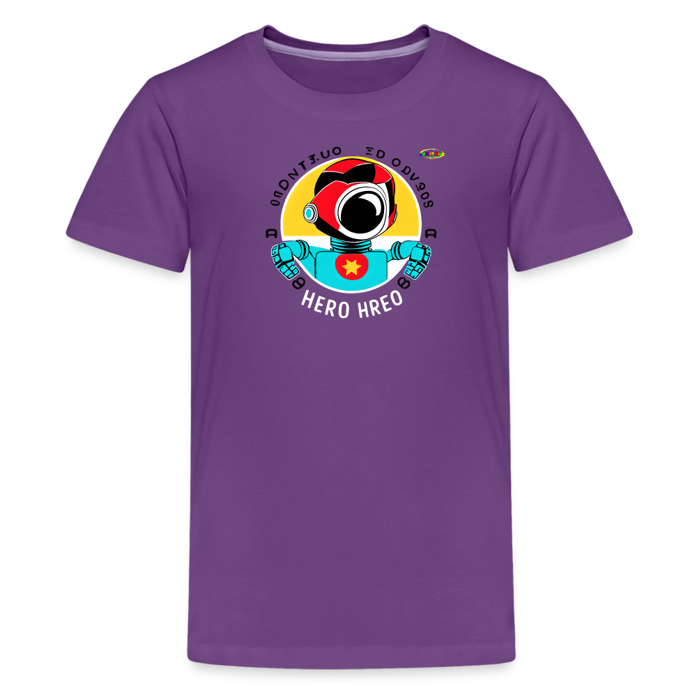 Cute Super Hero Robot Logo  Children's Premium T-Shirt--MyBrightSideClothing - purple