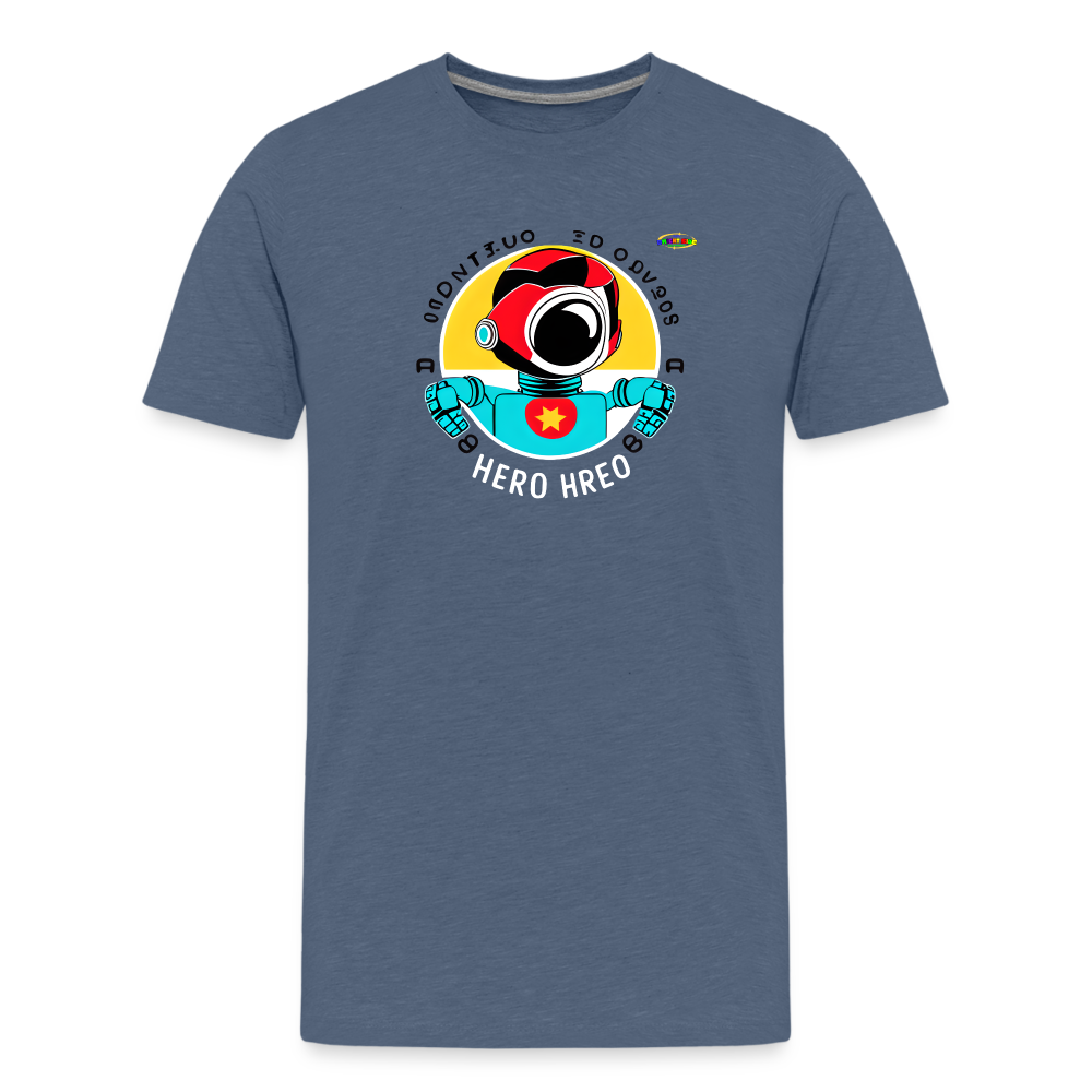 Cute Super Hero Robot Logo  Children's Premium T-Shirt--MyBrightSideClothing - heather blue