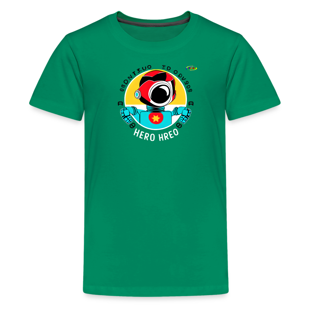 Cute Super Hero Robot Logo  Children's Premium T-Shirt--MyBrightSideClothing - kelly green