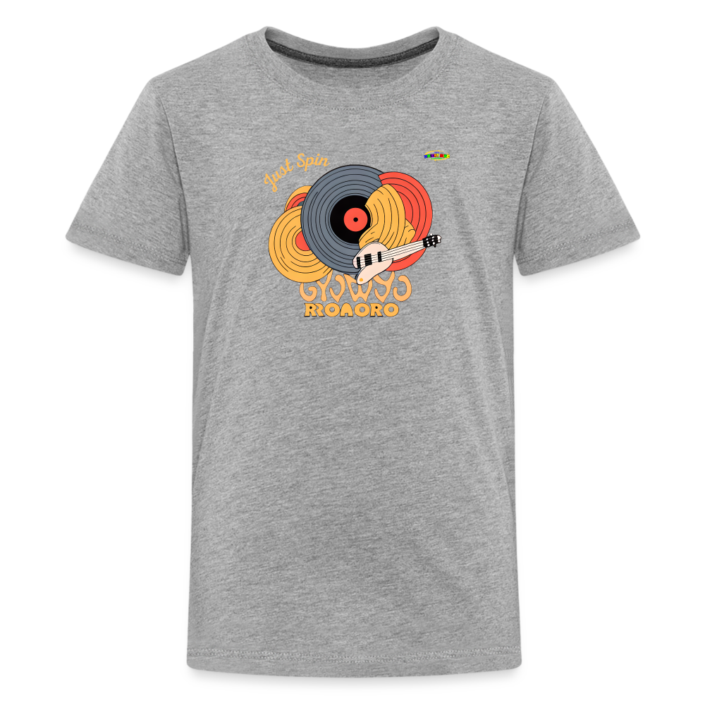 Just Spin Music Record Logo Children's Premium T-Shirt -MyBrightSideClothing - heather gray