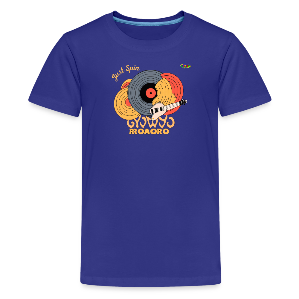 Just Spin Music Record Logo Children's Premium T-Shirt -MyBrightSideClothing - royal blue