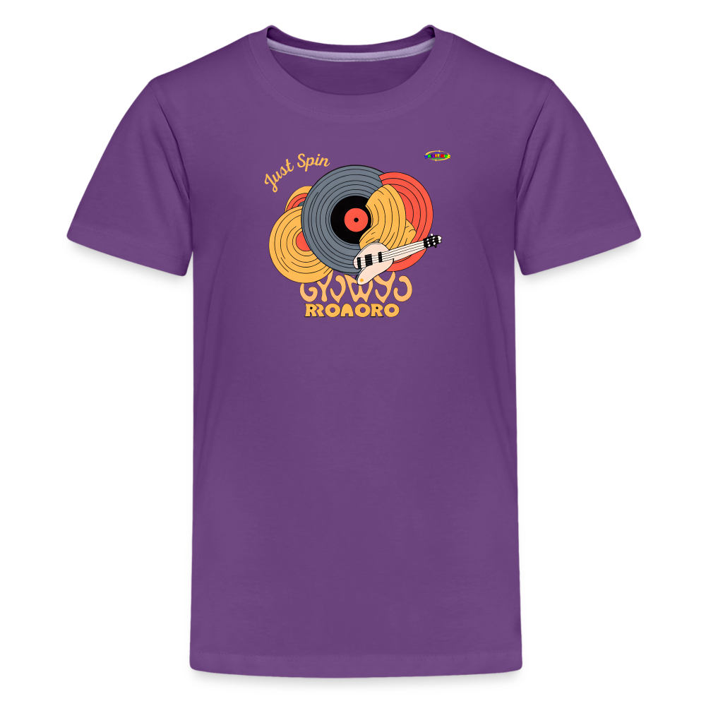 Just Spin Music Record Logo Children's Premium T-Shirt -MyBrightSideClothing - purple