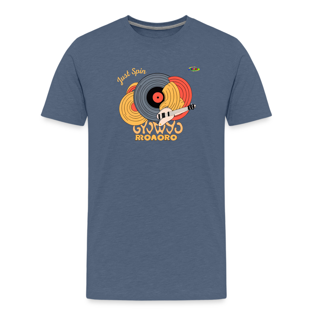 Just Spin Music Record Logo Children's Premium T-Shirt -MyBrightSideClothing - heather blue