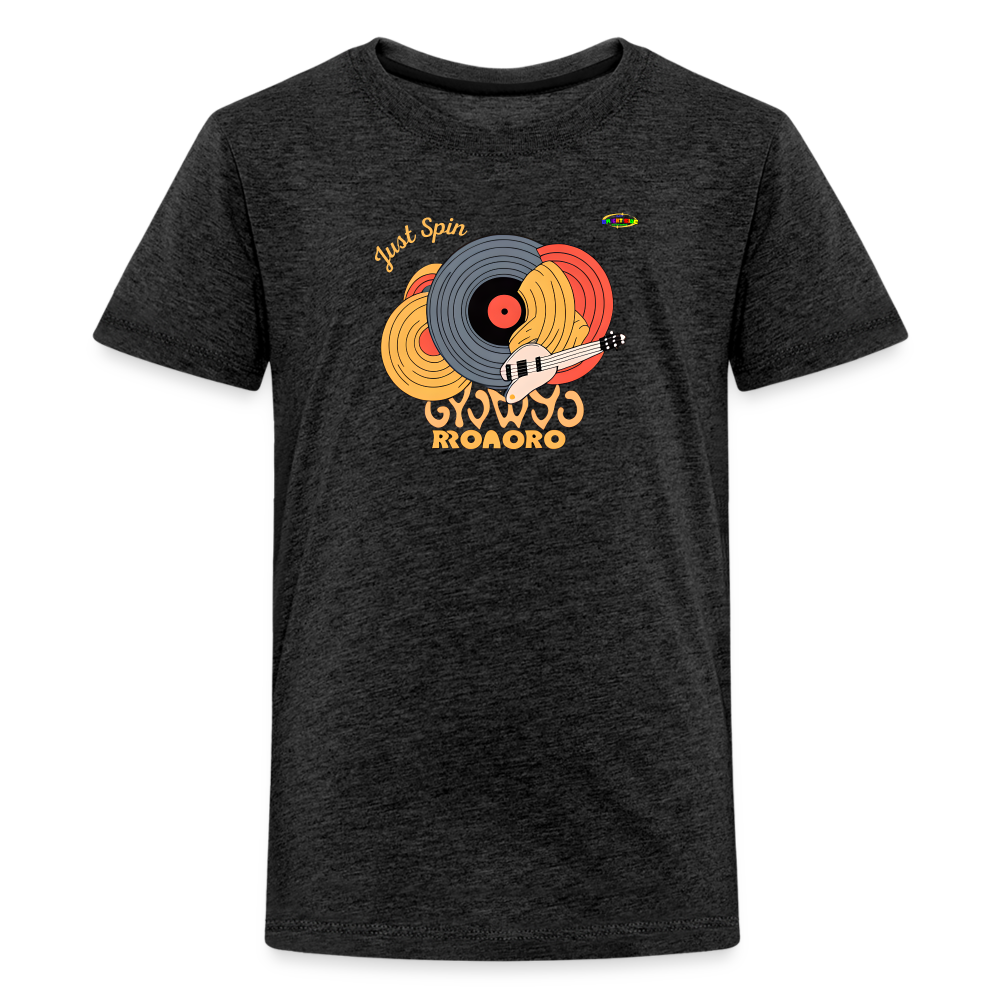 Just Spin Music Record Logo Children's Premium T-Shirt -MyBrightSideClothing - charcoal grey