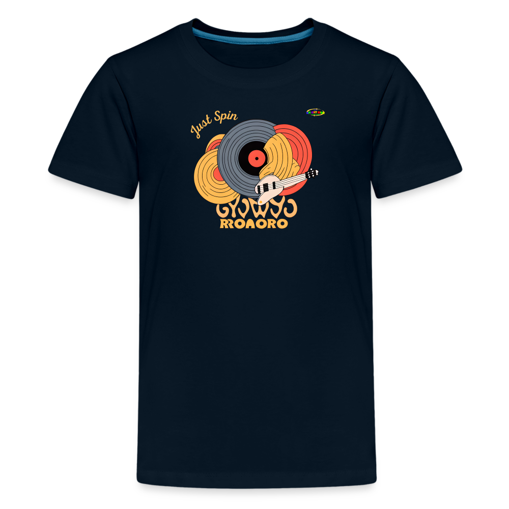 Just Spin Music Record Logo Children's Premium T-Shirt -MyBrightSideClothing - deep navy