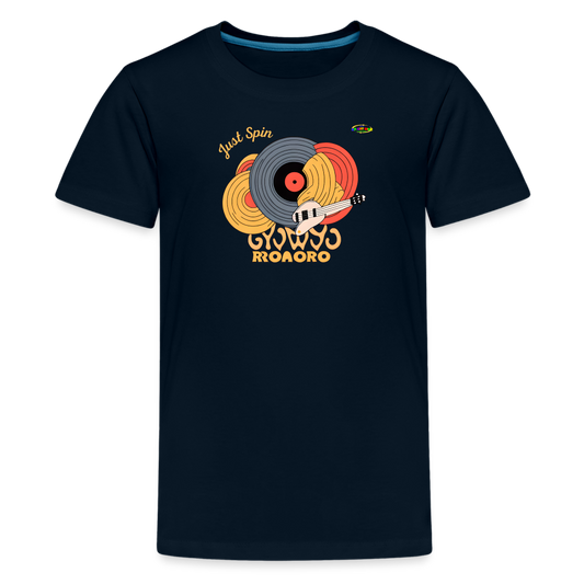 Just Spin Music Record Logo Children's Premium T-Shirt -MyBrightSideClothing - deep navy