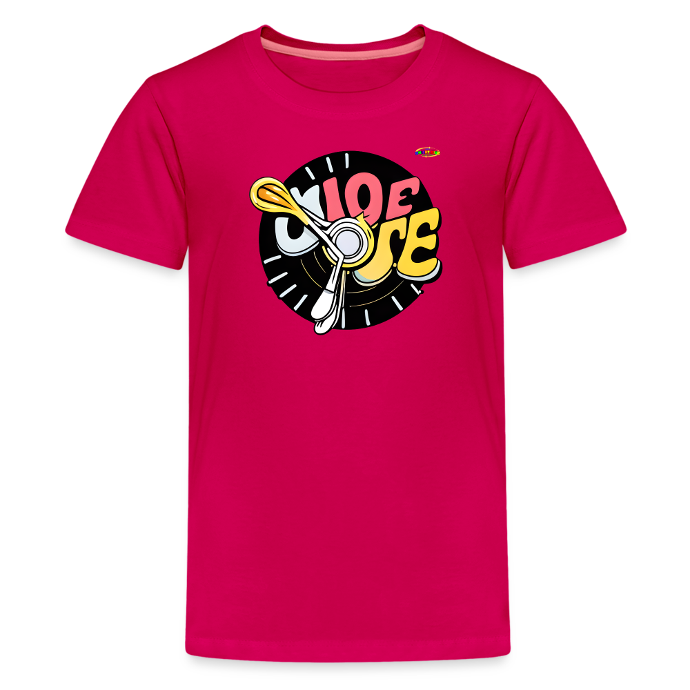 Its Music Time Logo Children's Premium T-Shirt -MyBrightSideClothing - dark pink