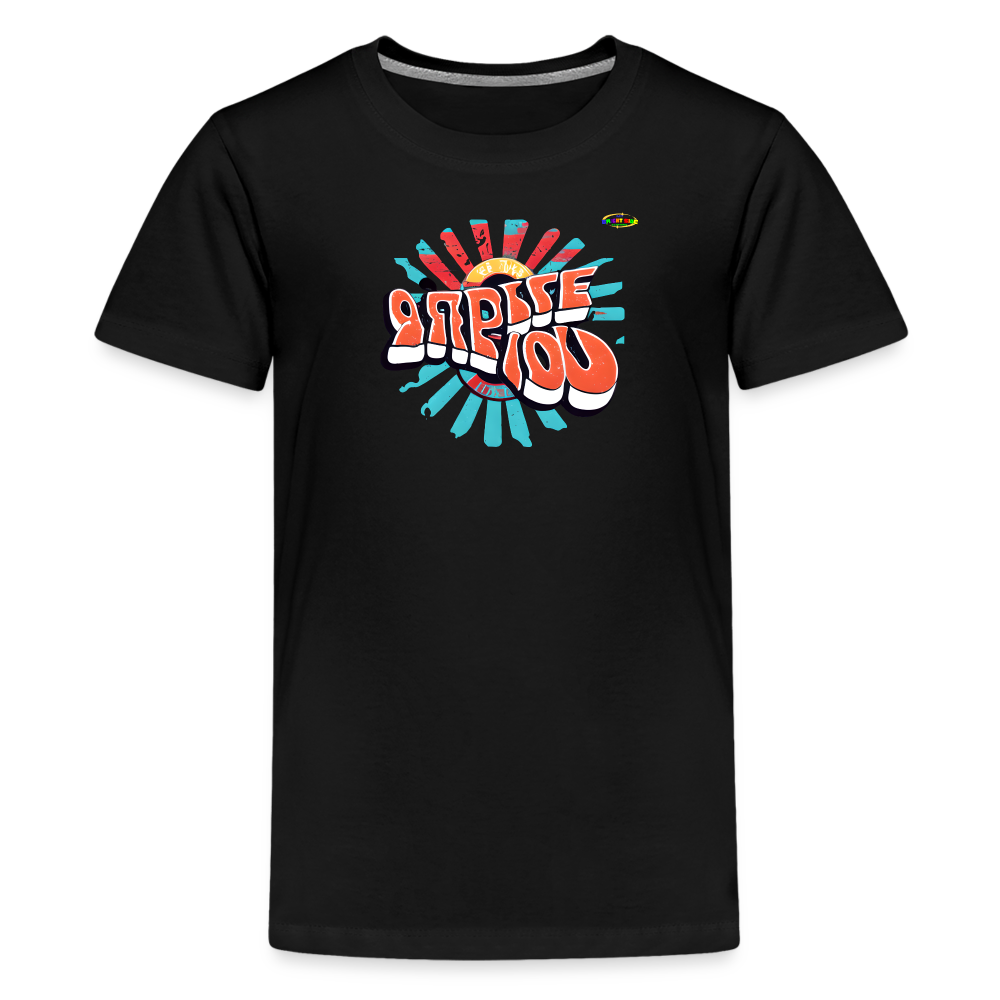 Retro Shine Bright Logo Children's Premium T-Shirt -MyBrightSideClothing - black