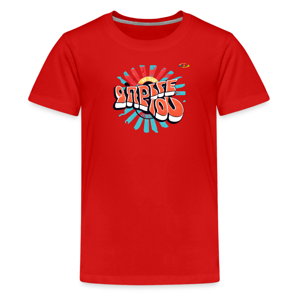 Retro Shine Bright Logo Children's Premium T-Shirt -MyBrightSideClothing - red