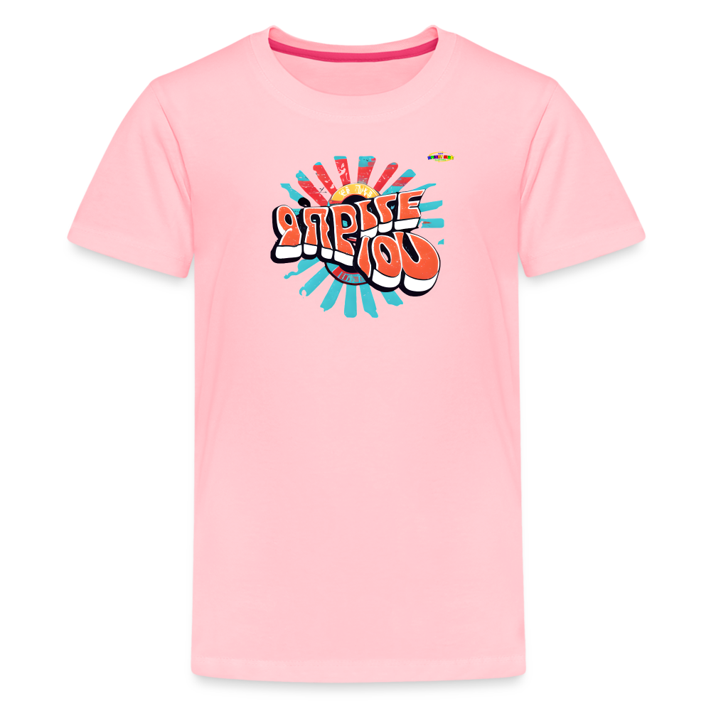 Retro Shine Bright Logo Children's Premium T-Shirt -MyBrightSideClothing - pink