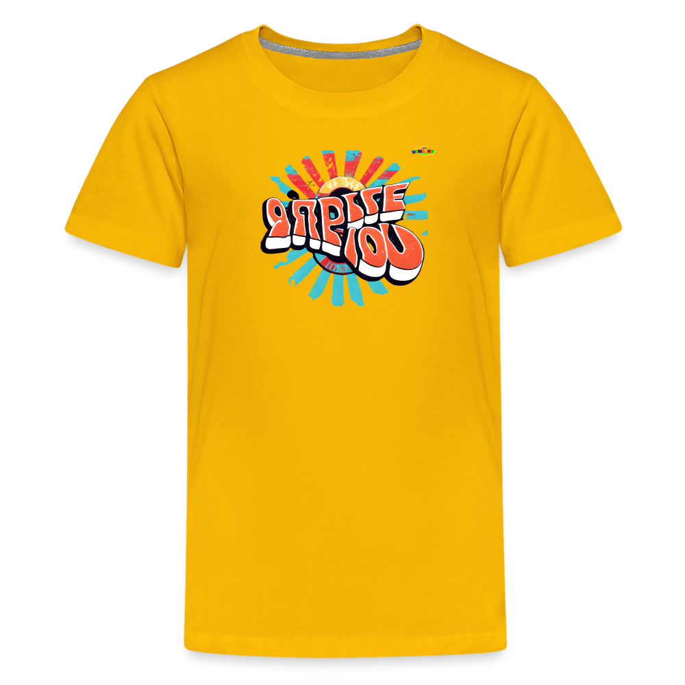 Retro Shine Bright Logo Children's Premium T-Shirt -MyBrightSideClothing - sun yellow