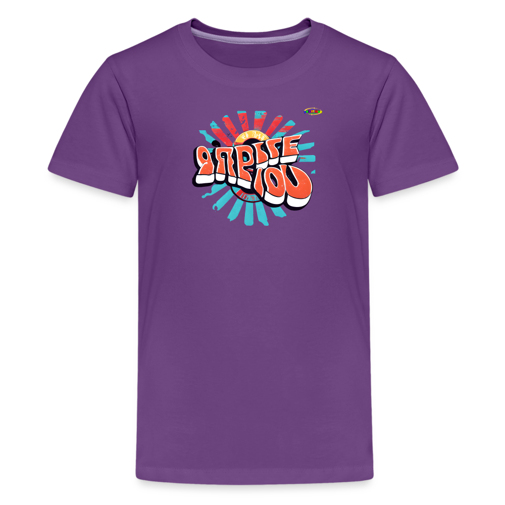 Retro Shine Bright Logo Children's Premium T-Shirt -MyBrightSideClothing - purple