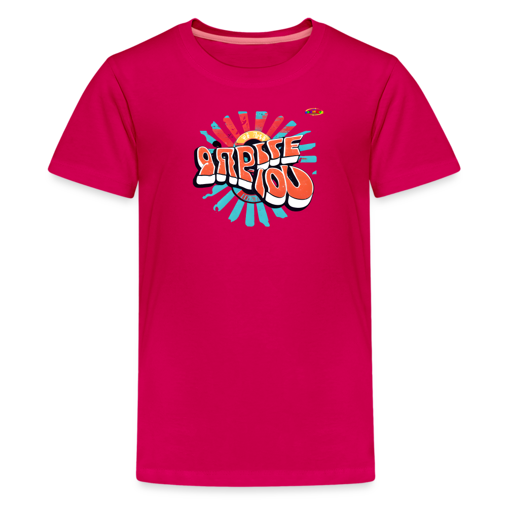 Retro Shine Bright Logo Children's Premium T-Shirt -MyBrightSideClothing - dark pink