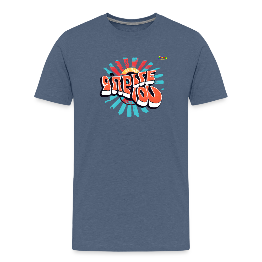 Retro Shine Bright Logo Children's Premium T-Shirt -MyBrightSideClothing - heather blue