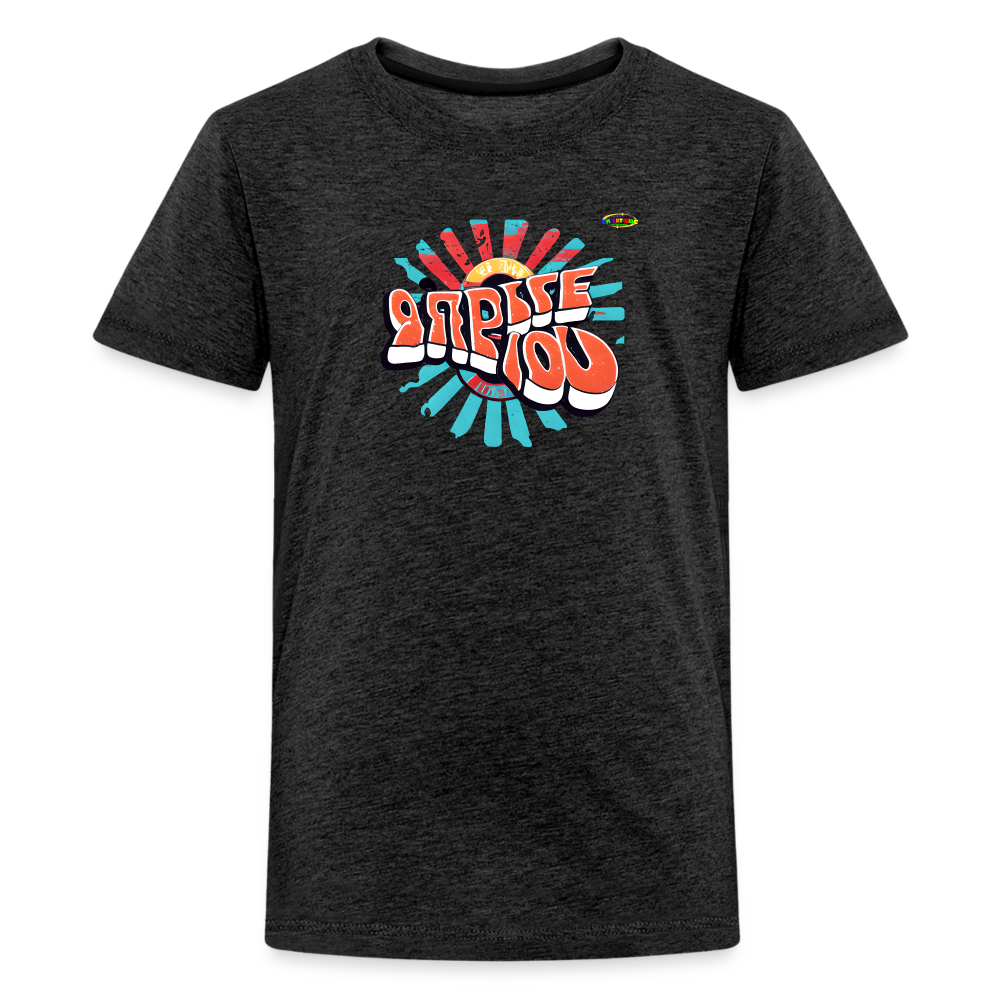 Retro Shine Bright Logo Children's Premium T-Shirt -MyBrightSideClothing - charcoal grey