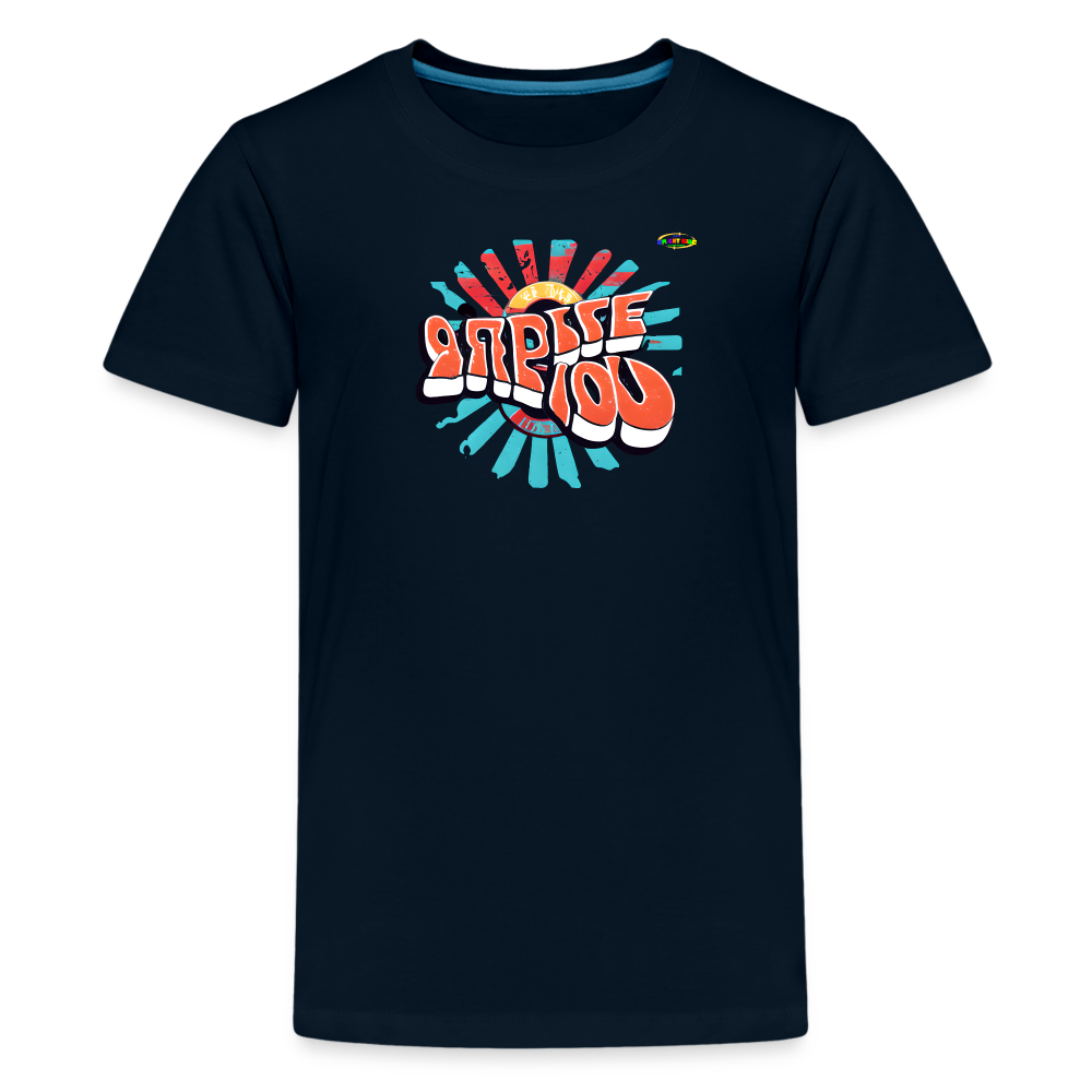 Retro Shine Bright Logo Children's Premium T-Shirt -MyBrightSideClothing - deep navy