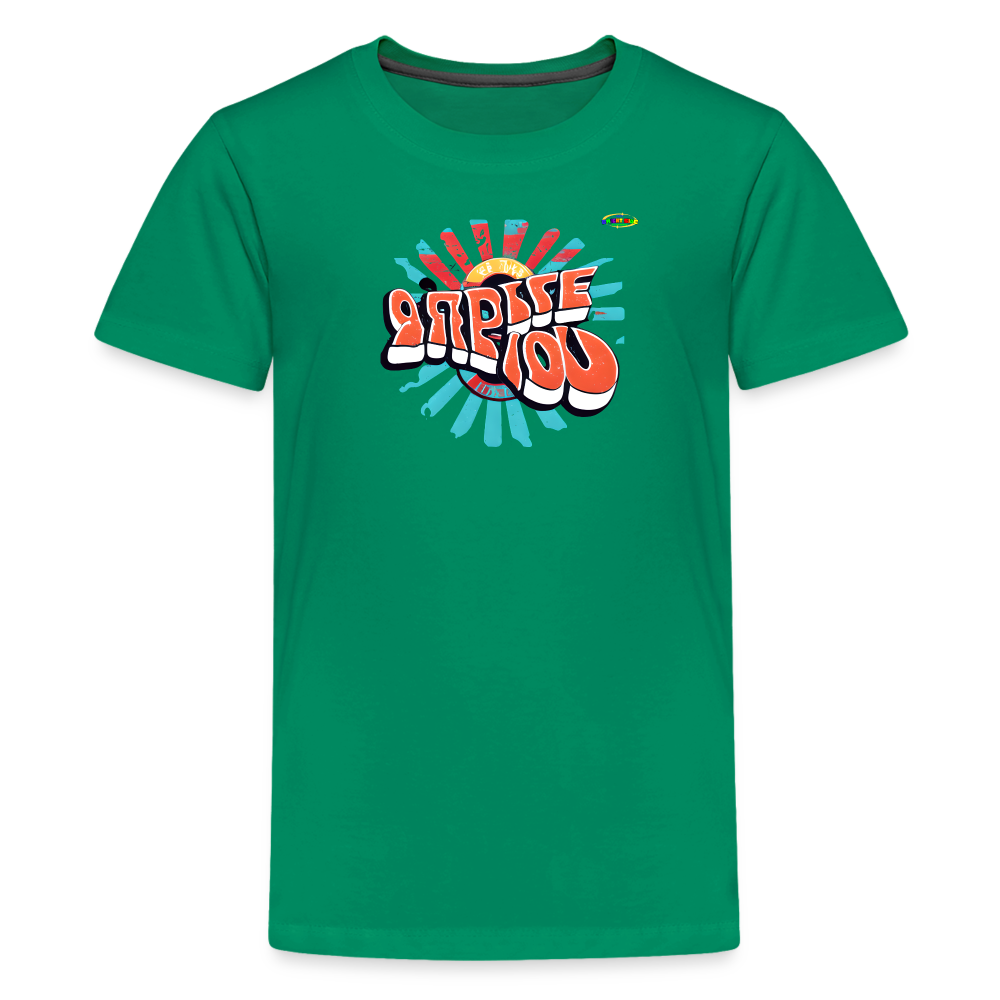 Retro Shine Bright Logo Children's Premium T-Shirt -MyBrightSideClothing - kelly green