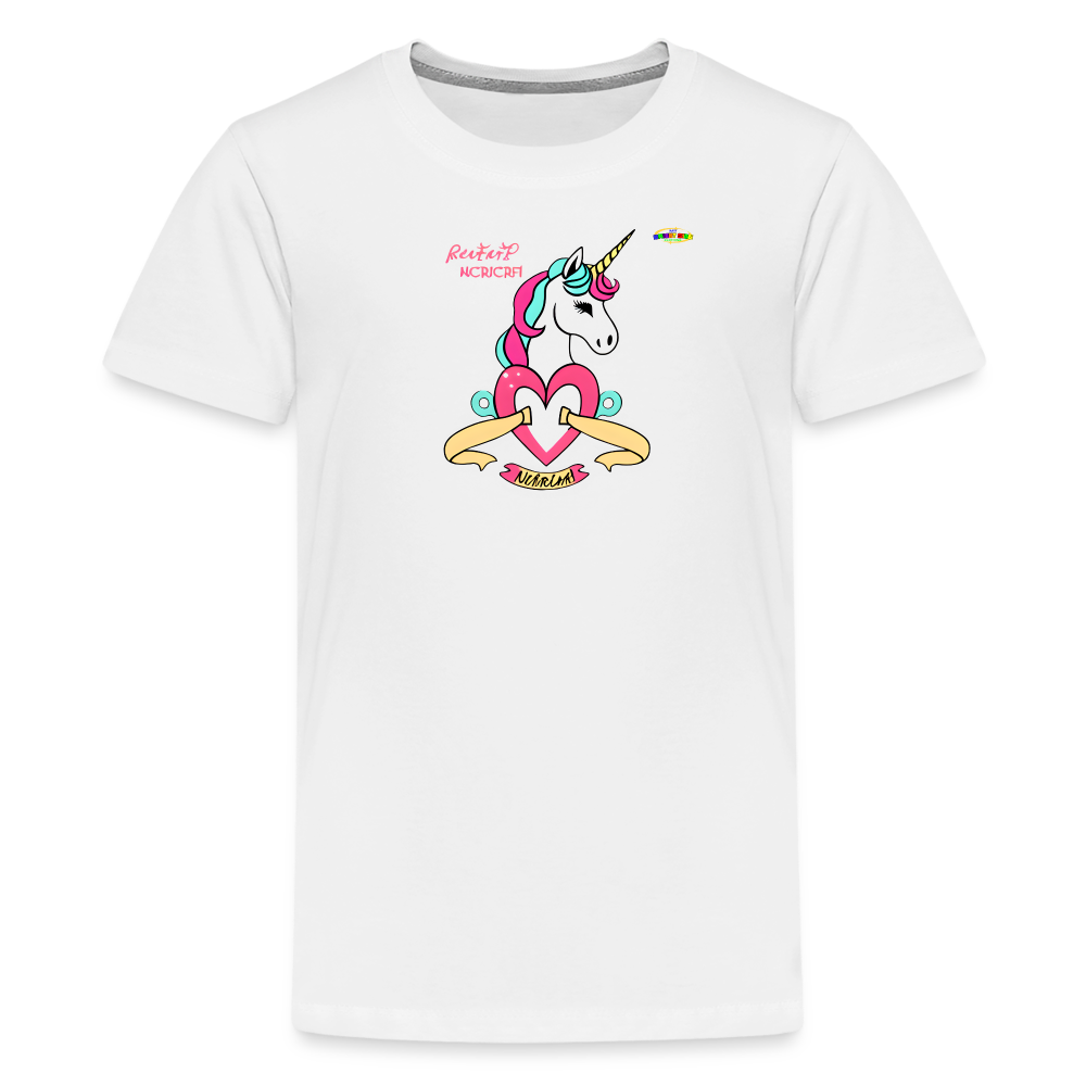 Love Bright Unicorn Logo Children's Premium T-Shirt -MyBrightSideClothing - white