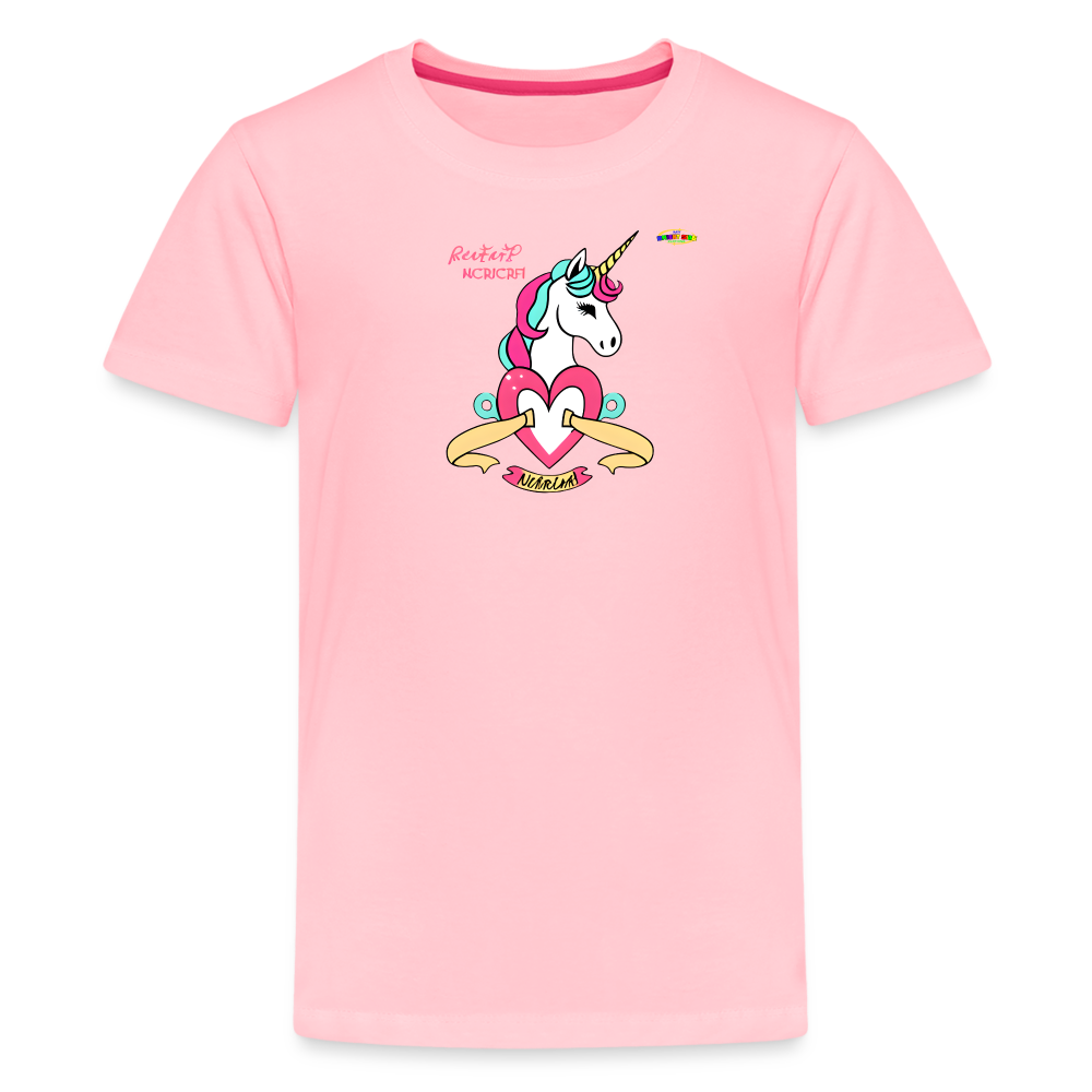 Love Bright Unicorn Logo Children's Premium T-Shirt -MyBrightSideClothing - pink