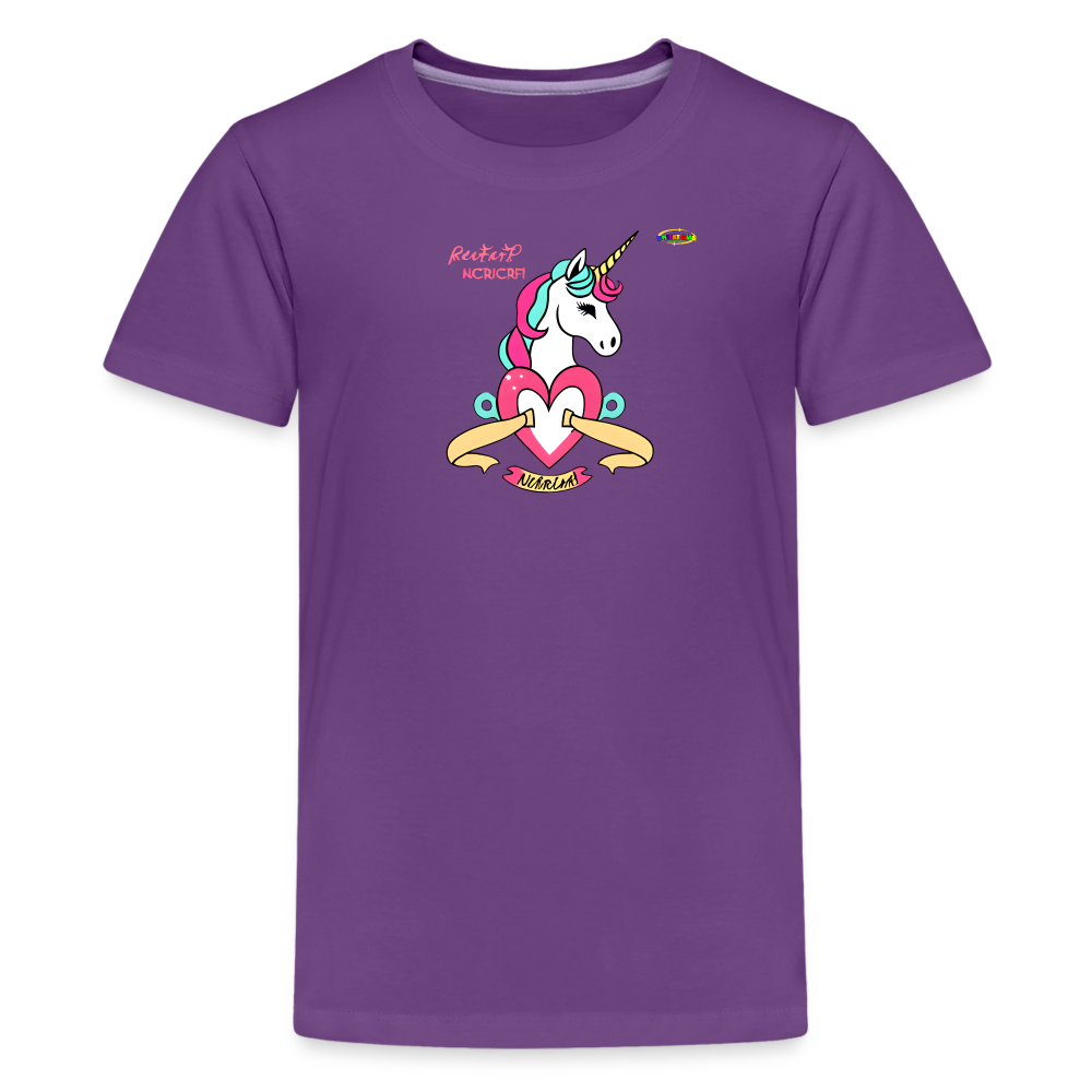 Love Bright Unicorn Logo Children's Premium T-Shirt -MyBrightSideClothing - purple