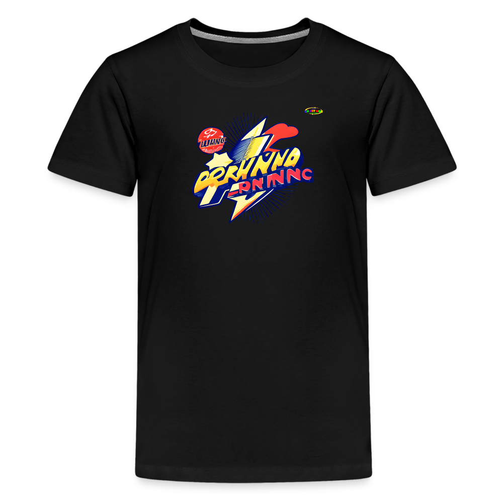 Running a Bright Life Logo Children's Premium T-Shirt -MyBrightSideClothing - black