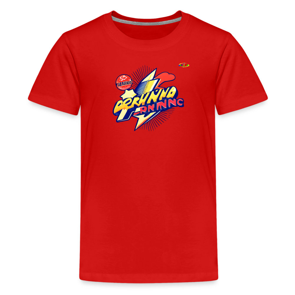 Running a Bright Life Logo Children's Premium T-Shirt -MyBrightSideClothing - red