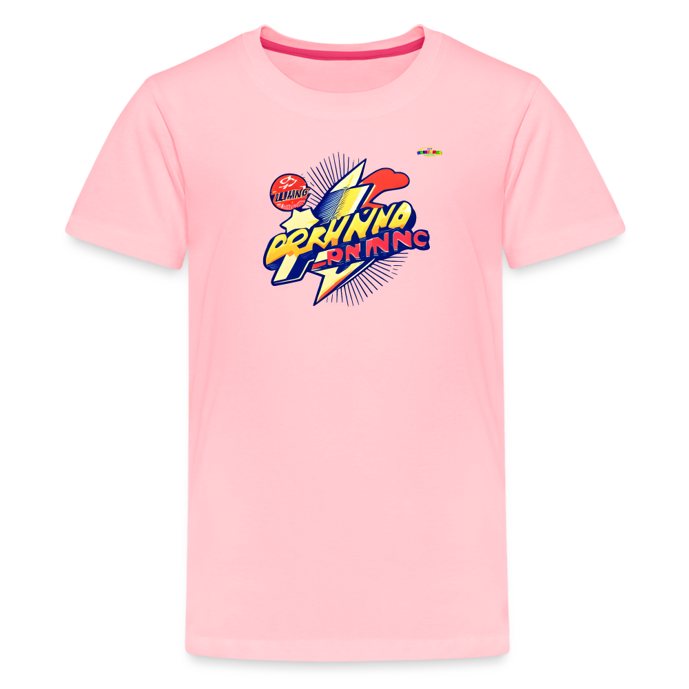 Running a Bright Life Logo Children's Premium T-Shirt -MyBrightSideClothing - pink