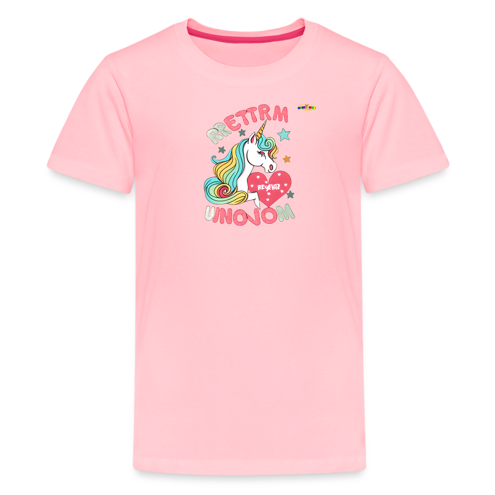 Loving Life Unicorn Logo Children's Premium T-Shirt -MyBrightSideClothing - pink