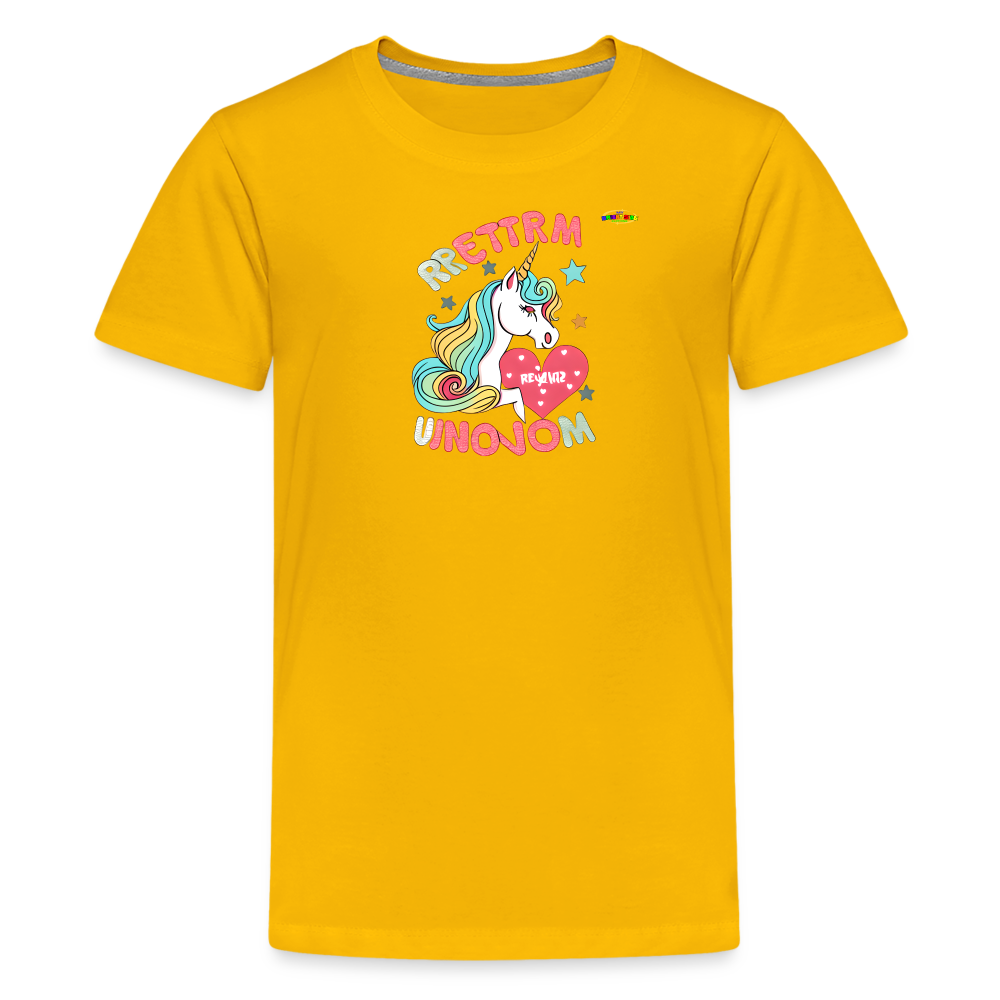 Loving Life Unicorn Logo Children's Premium T-Shirt -MyBrightSideClothing - sun yellow