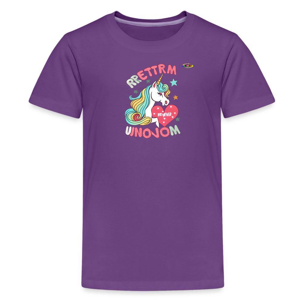 Loving Life Unicorn Logo Children's Premium T-Shirt -MyBrightSideClothing - purple