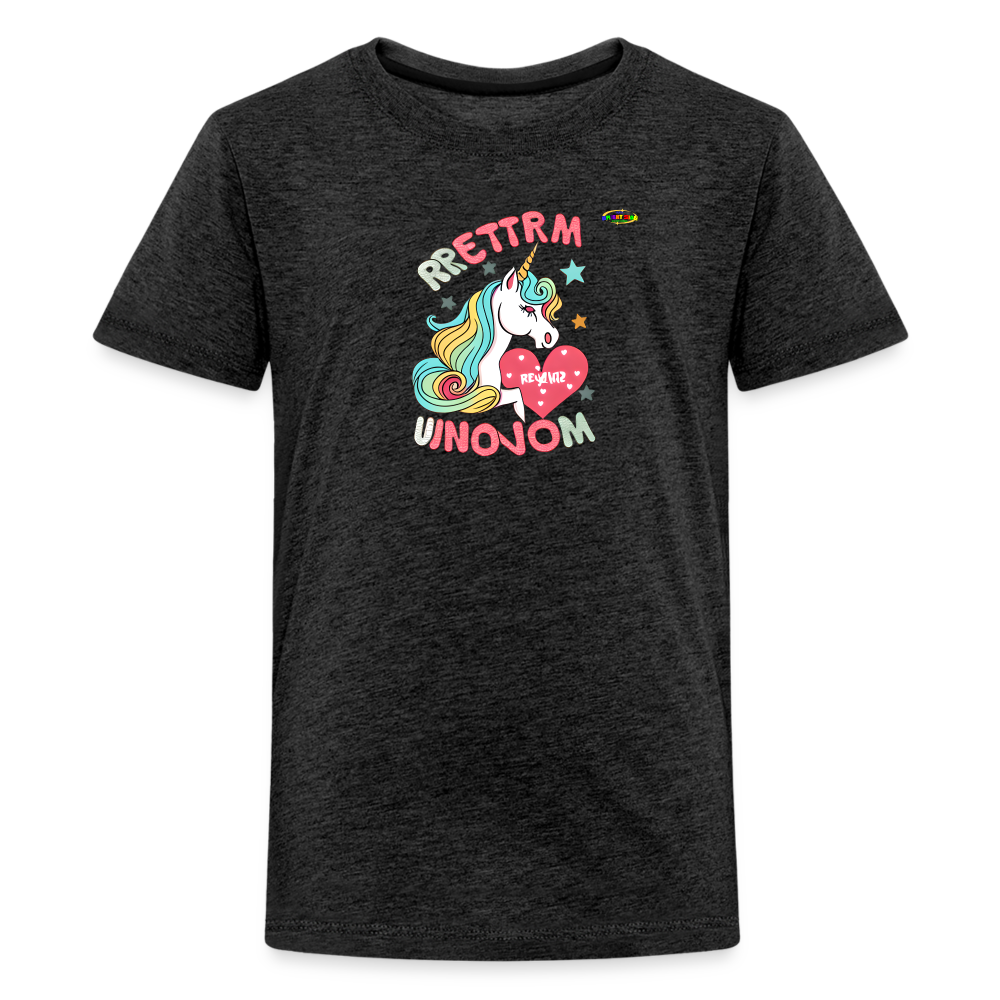 Loving Life Unicorn Logo Children's Premium T-Shirt -MyBrightSideClothing - charcoal grey