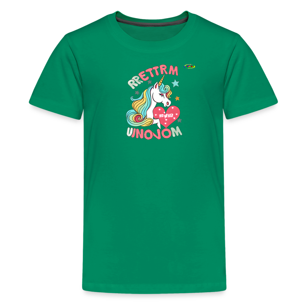 Loving Life Unicorn Logo Children's Premium T-Shirt -MyBrightSideClothing - kelly green