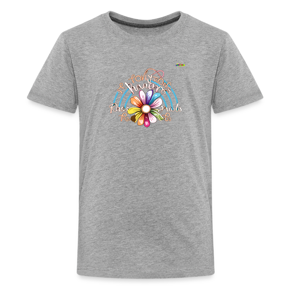 Rainbow Flower Logo Children's Premium T-Shirt-My Bright Side Clothing - heather gray