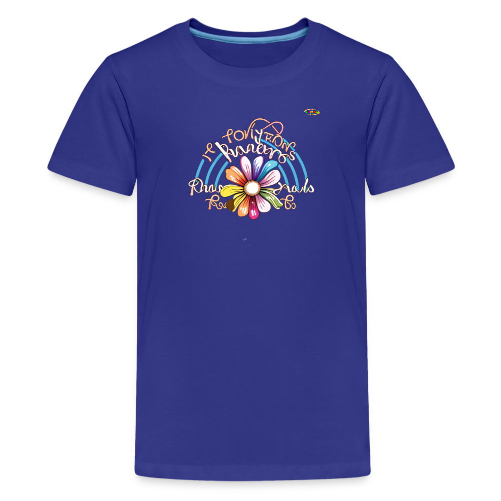 Rainbow Flower Logo Children's Premium T-Shirt-My Bright Side Clothing - royal blue