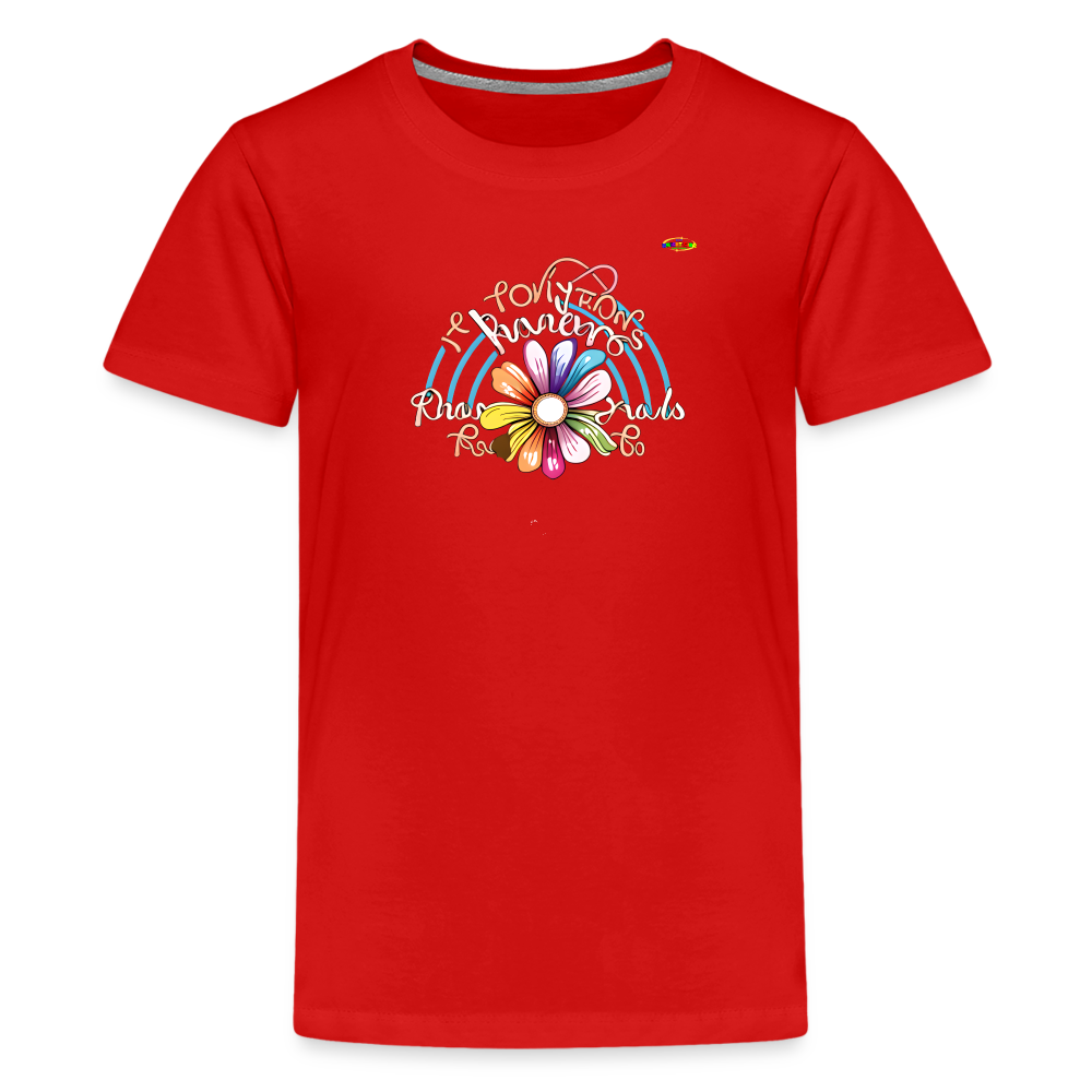 Rainbow Flower Logo Children's Premium T-Shirt-My Bright Side Clothing - red