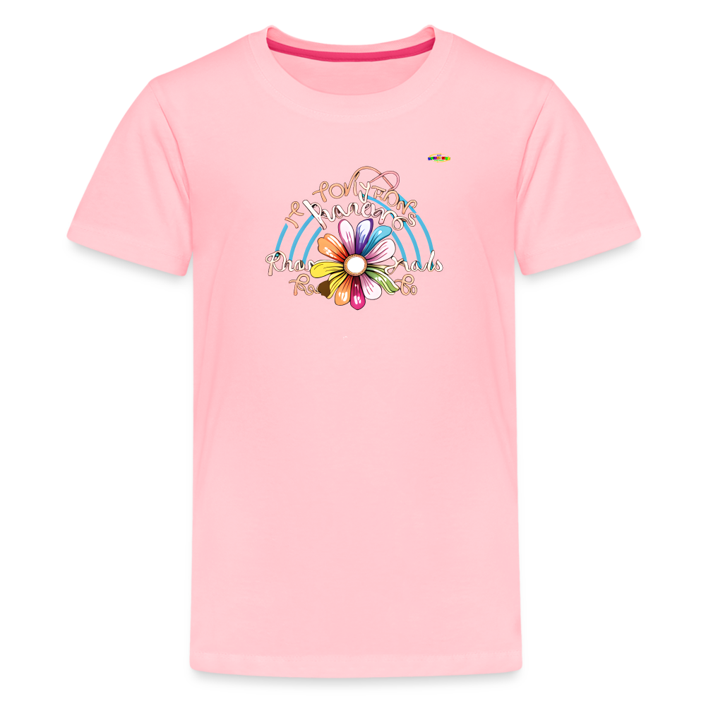 Rainbow Flower Logo Children's Premium T-Shirt-My Bright Side Clothing - pink