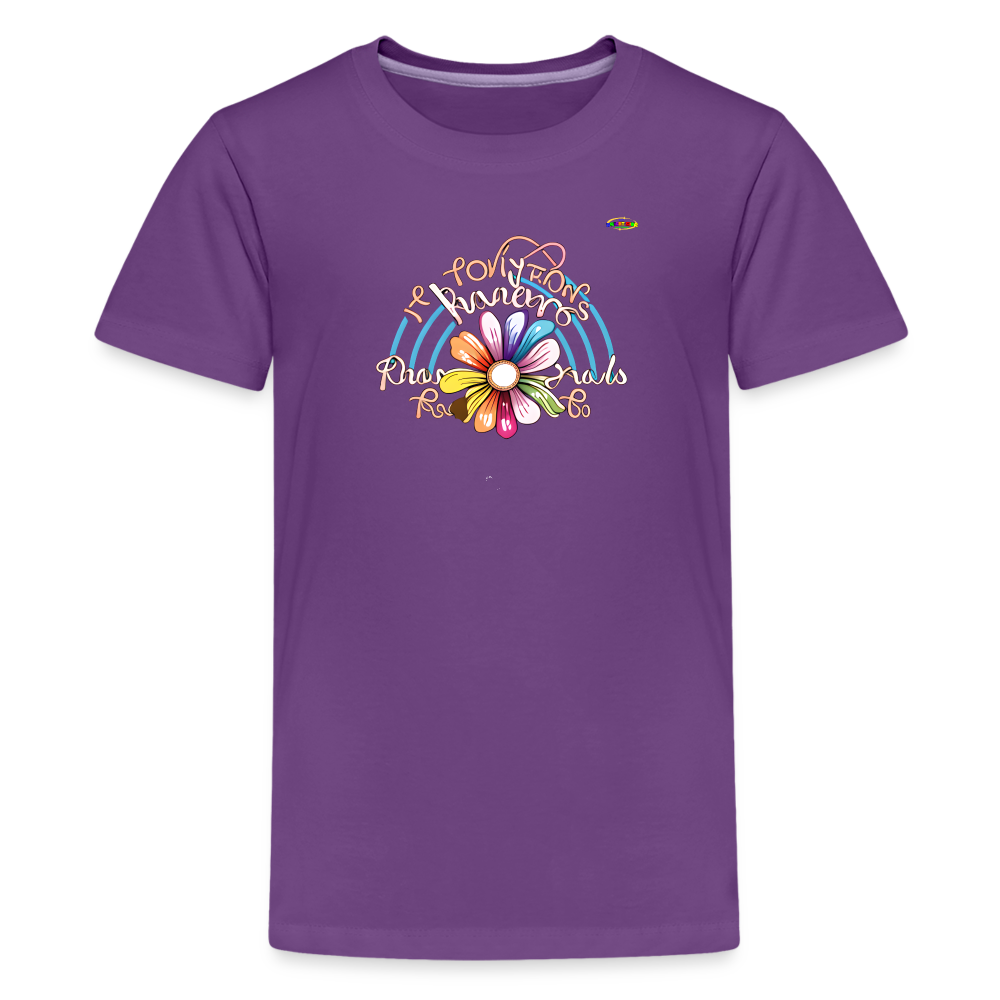 Rainbow Flower Logo Children's Premium T-Shirt-My Bright Side Clothing - purple