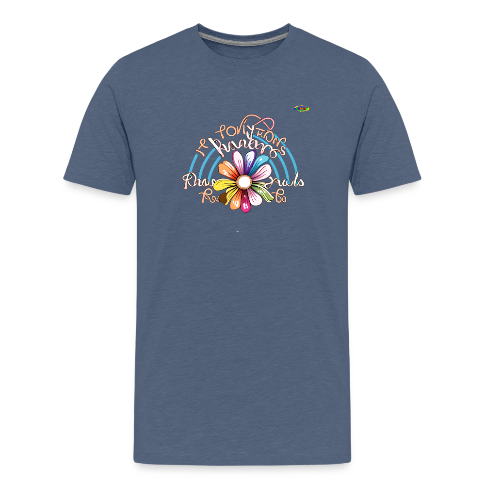 Rainbow Flower Logo Children's Premium T-Shirt-My Bright Side Clothing - heather blue