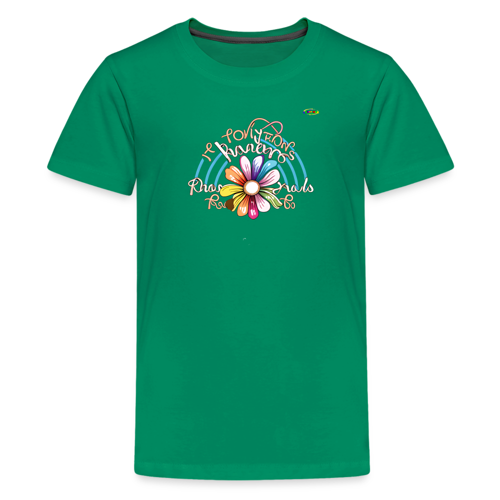 Rainbow Flower Logo Children's Premium T-Shirt-My Bright Side Clothing - kelly green